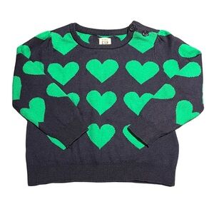 GAP Kids Black and Green Heart Sweater